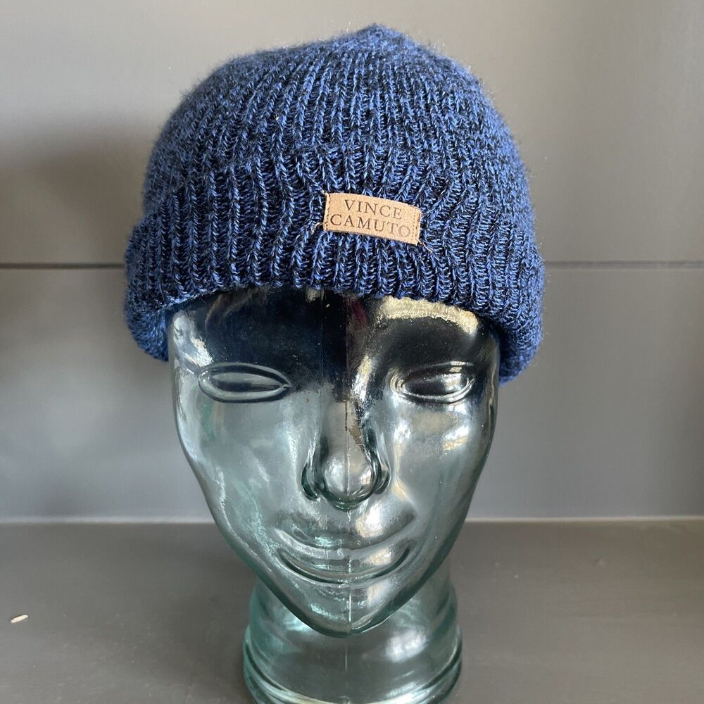 Vince Camuto Women's Heather Blue Knit Beanie Toboggan OS